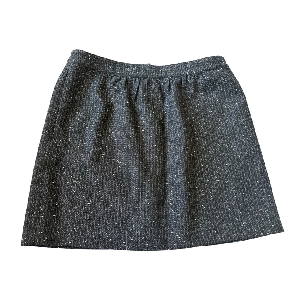 Ann Taylor Loft Womens Tweed Mini Skirt 10 Gray Wool Blend Sparkle Professional